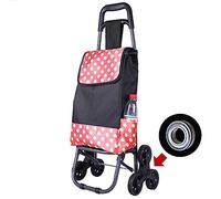 Trolley LightweightShopping Trolley Shopping Trolley Shopping Trolley, Foldable Grocery Cart, Folding Laundry, Pull Cart with 3-Wheels Fabric Bag Stair Climbing (B)