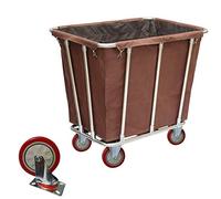 Trolley Movable Hand Trucks Storage,Kitchen Movable Trolleys, Heavy Duty Sorter Organizer Serving,Linen Trolley with Movable Fabric Bags (Brown 6Inch Wheel) (Brown 5Inch W