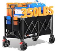 Trolley on Wheels, Heavy-Duty Festival Trolley with 360° Rotating Wheels, Brakes, and Side Storage Pocket, Large-Capacity 150kg Trolleys for Shopping, Park, Camping, Sports, and Outdoor Activities