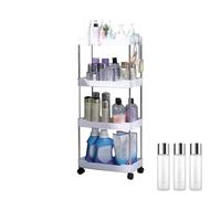 Trolley Rack - Roller Shelves for Nappy Storage | Multi-Level Storage Trolley on Wheels, 3/4 Layer Storage Cart, Storage Cart for Bedroom, Kitchen