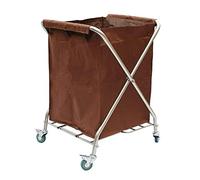 Trolley Recycling Vehicles Multifunction Portable,Folding X-Type Cloth Bag Utility Cart, Stainless Steel Service Cleaning Work Trolley for Laundry Room Hotel Home Utilit