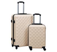 Trolley Set 2pc Gold ABS 55x36x22 & 76x48x28cm Lightweight Locks WheelsSpinnerXL