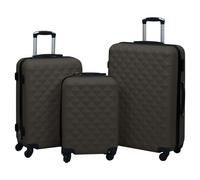 Trolley Set 3pc Hardcase Anthracite ABS 36x22x55 41x24x66 48x28x76cm with locks.