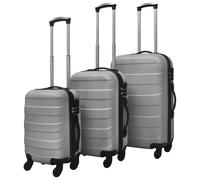 Trolley set 3pc Silver ABS S45.5/M55/L66cm Lightweight Hardcase 360° Wheels Lock