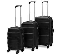 Trolley suitcase set 3-piece ABS black 45.5/55/66 cm nesting locks 4 wheels