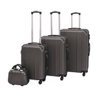 Trolley suitcase set Anthracite 4pc ABS hard shell XL 76x48x28cm 360° stackable