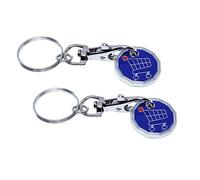 Trolley Token Key Ring New £1 Coin Shape 12 Sided Shopping Cart Keyring Release Shop Locker Keychain - Durable and Convenient Solution for All Shopping Trolleys in the UK (2 x Funky Trolley)