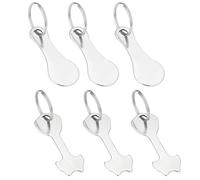 Trolley Token, Shopping Trolley Token, 6-Pack Stainless Steel Removable Shopping Trolley Key with Keyrings, Convenient Trolley Coin Alternative for UK Supermarkets, Everyday Shopping Essential