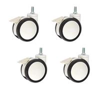 Trolley Wheels,Heavy Duty Caster Wheels Furniture Double Swivel Caster Wheels,Polyurethane Replacement Castors,for Medical Equipment,Beauty Equipment,Set of 4 (Brake 100mm/4inch)
