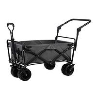 Trolleys, Wheelbarrow Waste Wagon,Garden Trolley Steele Outdoorisex's Trolley with Brake Trailer Foldable Suitable for All Terrain, Pure Color, Green/Gray/Pure Color