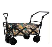 Trolleys, Wheelbarrow Waste Wagon,Garden Trolley Steele Outdoorisex's Trolley with Brake Trailer Foldable Suitable for All Terrain, Pure Color, Green/a/Camoufle