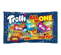 Trolli All IN One The One for Fun Mix Colorful Fruit Gums Fun | Share Pack 1 Kg | Individual Packed - Mini Bags | Fruity & Chewy Sweet Bag | Ideal for Birthday Parties | Sold by ESSENTIAL PRODUCTS