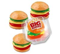 Trolli BIG Burger Gummy Candy 50g (3 Pack) - Fun Layered Burger-Shaped Sweets with Strawberry, Raspberry, Pineapple & Rhubarb Flavours, Creamy Yogurt Touch, Novelty Treat, Perfect Sharing & Gifting