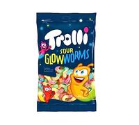 TROLLI Fruit Flavour Gummy Fruity Sweets Bags (Sour Glow Worms Bags 150g, 3)