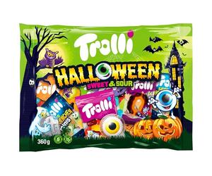 Trolli Halloween bulk pack 360g, Sweet & Sour sweets mix with Glotzer, Sour Worms & Dracula, perfect for children and Halloween parties, sweets box from Trolli for the ultimate treat