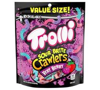 Trolli Sour Brite Crawlers, Very Berry, Sour Gummy Worms, 28.8 Ounce Resealable Bag