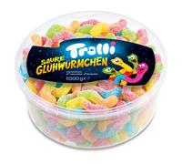 Trolli Sour Glowworms Fruity Jelly Gummies Flavour Sour Sweet Party Tub Pack 1kg