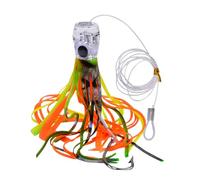 Trolling Lures Fishing Bait Off The Coast Trolling Lures Marlin Tuna Taste Mahi Dolphin Dorado Hoochies Saltwater Soft Fish for Salmon Trout with Leader Hook Ink