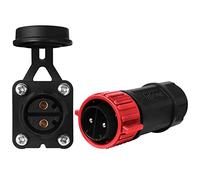 Trolling Motor Plug Receptacle Set, 12V/24V/ 36V/48V Plug for Trolling Motor/Down Rigger/Fishing Reel,Waterproof Marine Boat DC Power Connector,Red