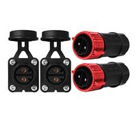 Trolling Motor Plug Receptacle Set, 12V/24V/ 36V/48V Plug for Trolling Motor/Down Rigger/Fishing Reel,Waterproof Marine Boat DC Power Connector,Red 2 Pack