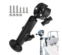 Trolling Motor Stabilizer Mount - Aluminum 360 Degree Adjustable | Boat Motor Support Bracket, Trolling Motors Rail Stabilizer Stand, Anti Vibration Marine Mount for Kayak Boat Trailer | Marine Use