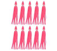 Trolling Squid Skirts Octopus Fishing Lures Premium PVC Soft Lifelike Bait for Freshwater Saltwater Fishing Pinkish 10PCS (14cm)