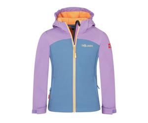 Trollkids - Girl's Kristiansand Jacket XT - Softshell jacket size 92, blue/purple