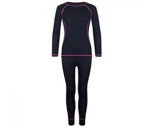 Trollkids - Girl's Merino Baselayer Set - Merino base layer size 140, blue