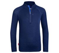 Trollkids - Kid's Lofoten Half Zip - Merino shirt size 104, blue