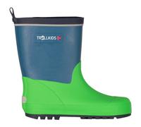 Trollkids - Kid's Lysefjord Rubber Boots - Wellington boots size 26, green/blue