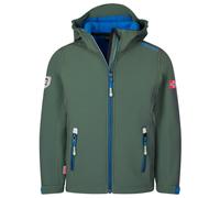 Trollkids - Kid's Trollfjord Jacket - Softshell jacket size 128, olive