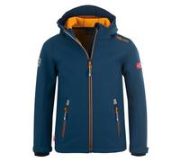 Trollkids Trollfjord Children's Softshell Jacket, Mystic Blue/Yellow, 164