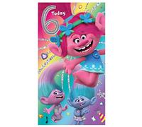 Trolls Age 6 Birthday Card, Multi Colour, TL003