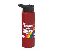 Trolls Believe in Love Rainbow Stainless Steel Insulated Water Bottle
