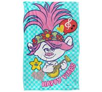 Trolls Happy Vibes Poppy Silky Touch Super Soft Throw Blanket 91 x 147 Cm