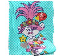 Trolls Happy Vibes Silky Poppy Soft Touch Blanket Multicoloured (One Size)