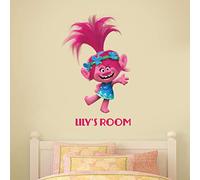 Trolls - Poppy Personalised Wall Mural Vinyl Art Decal Sticker (60cm (Waving))