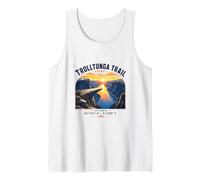 Trolltunga Trail Norway Hiking Fjord Sunset Tank Top