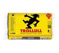 Trollull TRL771274 Extra Large Steel Wool Pads Grade 00 (Pack 8)