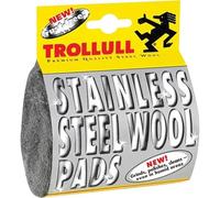 TROLLULL Steel Wool | Wire Wool Pads 2 rust-free extra-fine stainless steel wool, surface treatment in wet areas, cleans, grinds and polishes