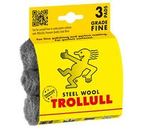 TROLLULL Steel Wool | Wire Wool Pads, 3 DIY Pads fine 00, gentle cleaning, standard and fine polishing of wax and wood, shining of copper, brass and stainless steel