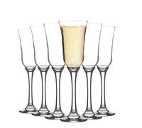 Argon Tableware 12x 190ml Champagne Flutes Set - Vintage Stemware Drinking Glass Goblets - Party and Wedding Gifts - Tromba Range