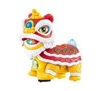 Trombetta Coffee Chinese Li On Dance Toys El Ectric Li On Dance With Lights And Music Funny Shaking Heads Toys For Kids Chinese New Year Decorations Newborn Female Months (Red, 22x11x21cm)