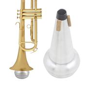 Trombone Cup Mute, Aluminium Alloy Mutes, 26.9/13.6/13.4 Inches, Portable Practice Accessory, Sound Control Tool, Reduction Design for Home Musical Practices Sessions, White