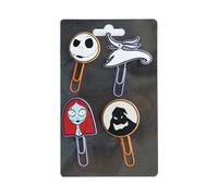 Grupo Erik The Nightmare Before Christmas Pack of 4 Paper Clips with Topper | Cute Bookmarks | Coloured Paper Clips | Funny Bookmark | Nightmare Before Christmas Gifts