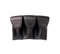 Trombone/Euphonium Mouthpiece Pouch. KGUBrass. Single."Crazy Horse" Leather. (Triple, Black)