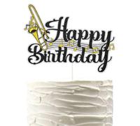 Trombone Happy Birthday Cake Topper Saxophone Musical Music Notes Cake Decor Music Lover Theme Birthday Party Decorations