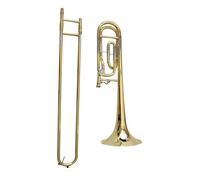 Trombone Instrument Tenor Trombone B Flat To F Flat White Brass Chromatic