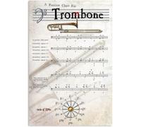 Trombone Knowledge Posters And Prints Decorative Painting Vintage Canvas Wall Art Picture For Home Club Décor 40X60 Cm Frameless