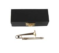 Trombone Miniature 1/12th Scale Musical Instrument In Black Vinyl Case With Metal Clasp